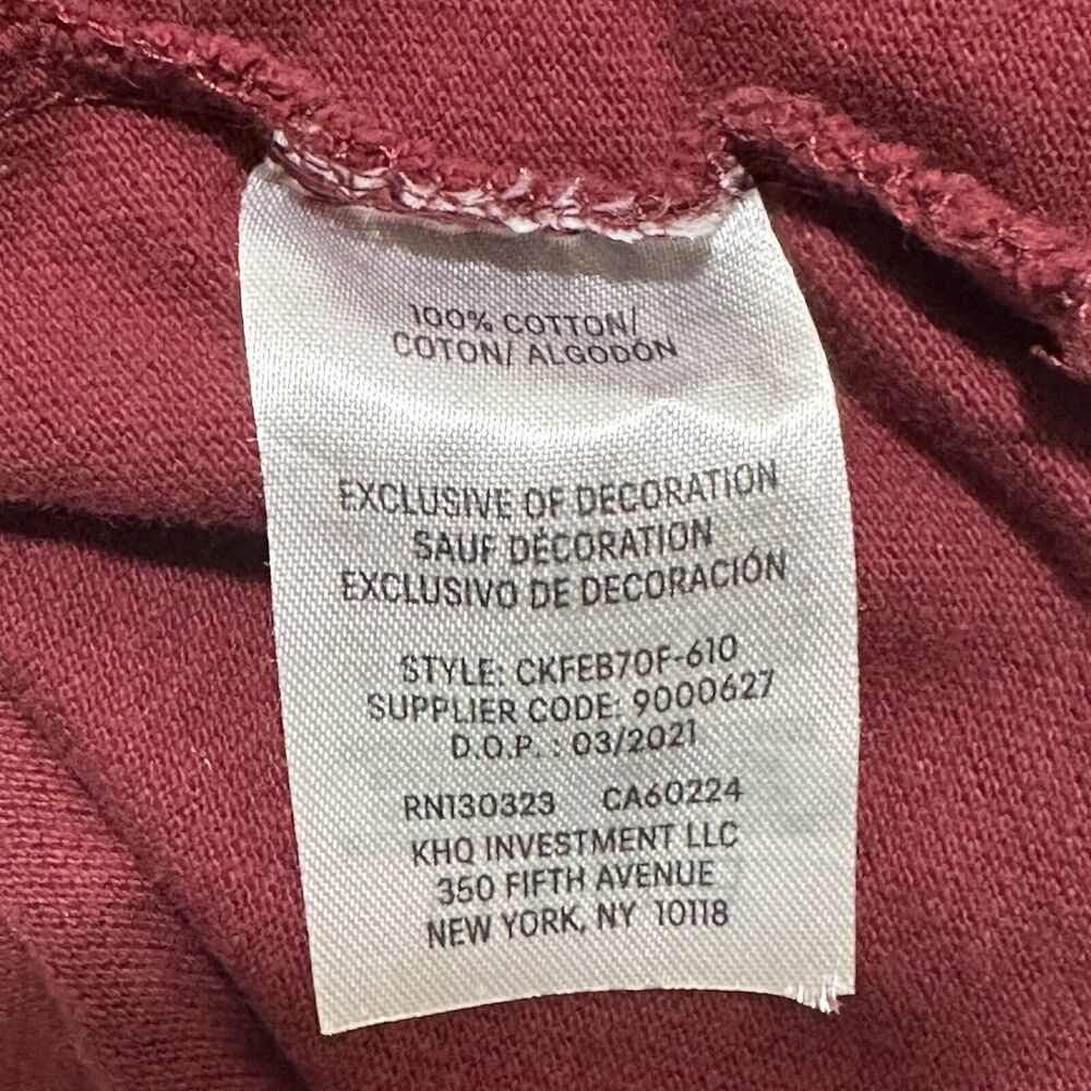 Calvin Klein Jeans Youth Medium (10/12) Short Sleeve Burgundy Red Polo Shirt - Picture 12 of 12